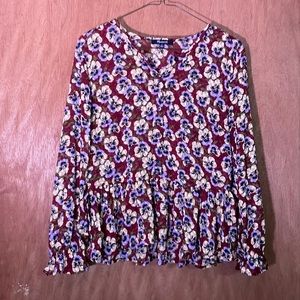 Madewell Floral Peplum Blouse